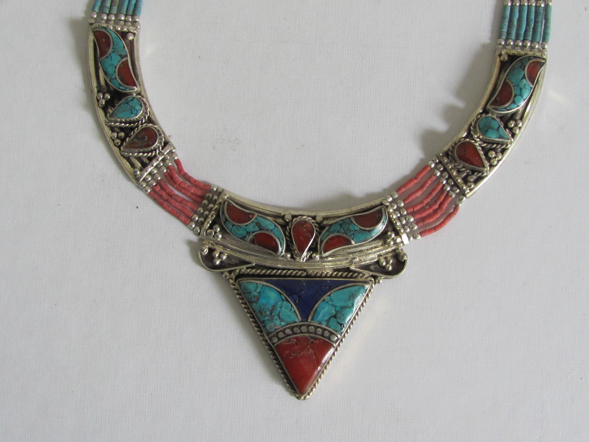 Necklace, White metal,Nepali style