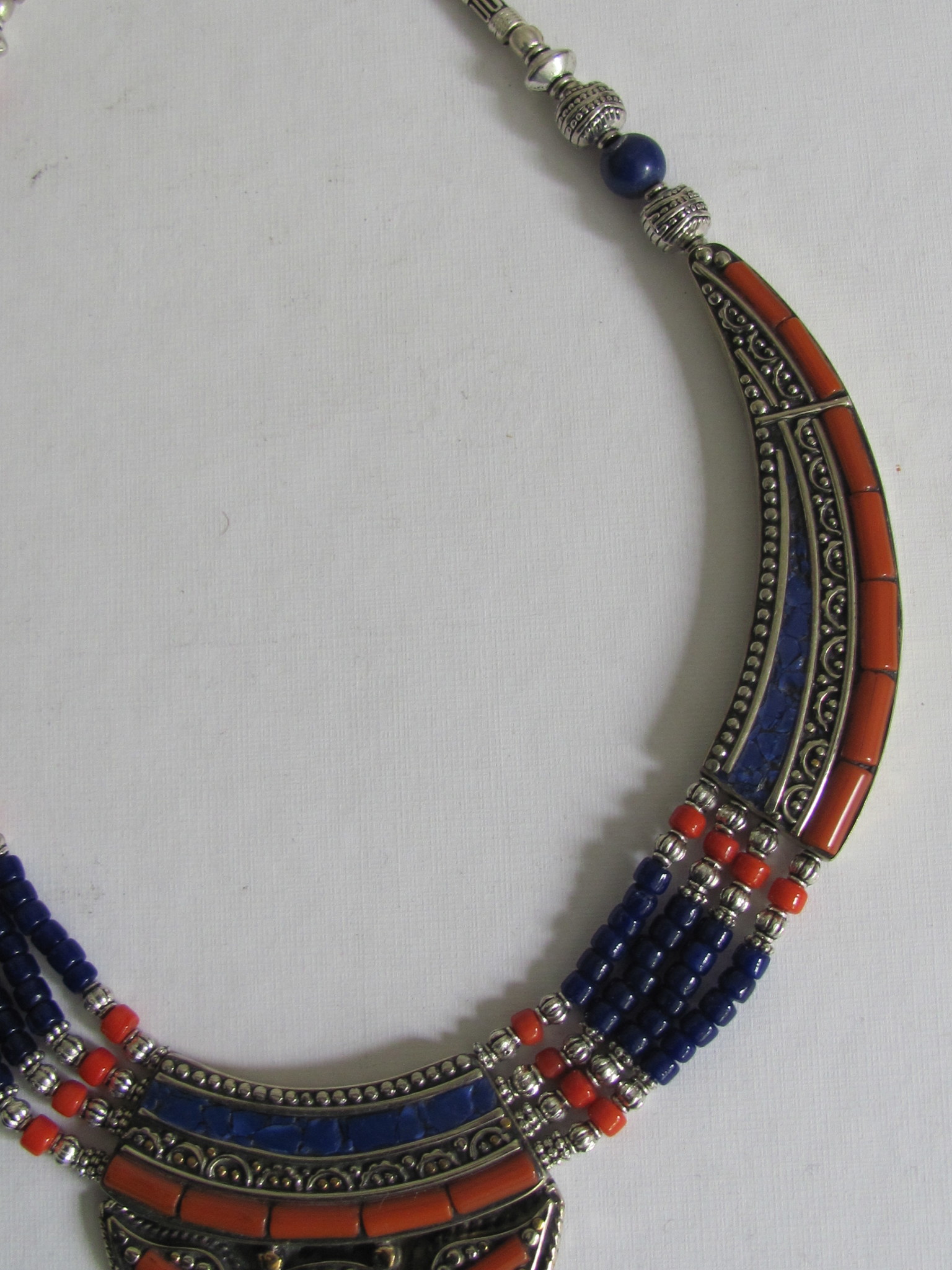 Necklace, White metal,Nepali style