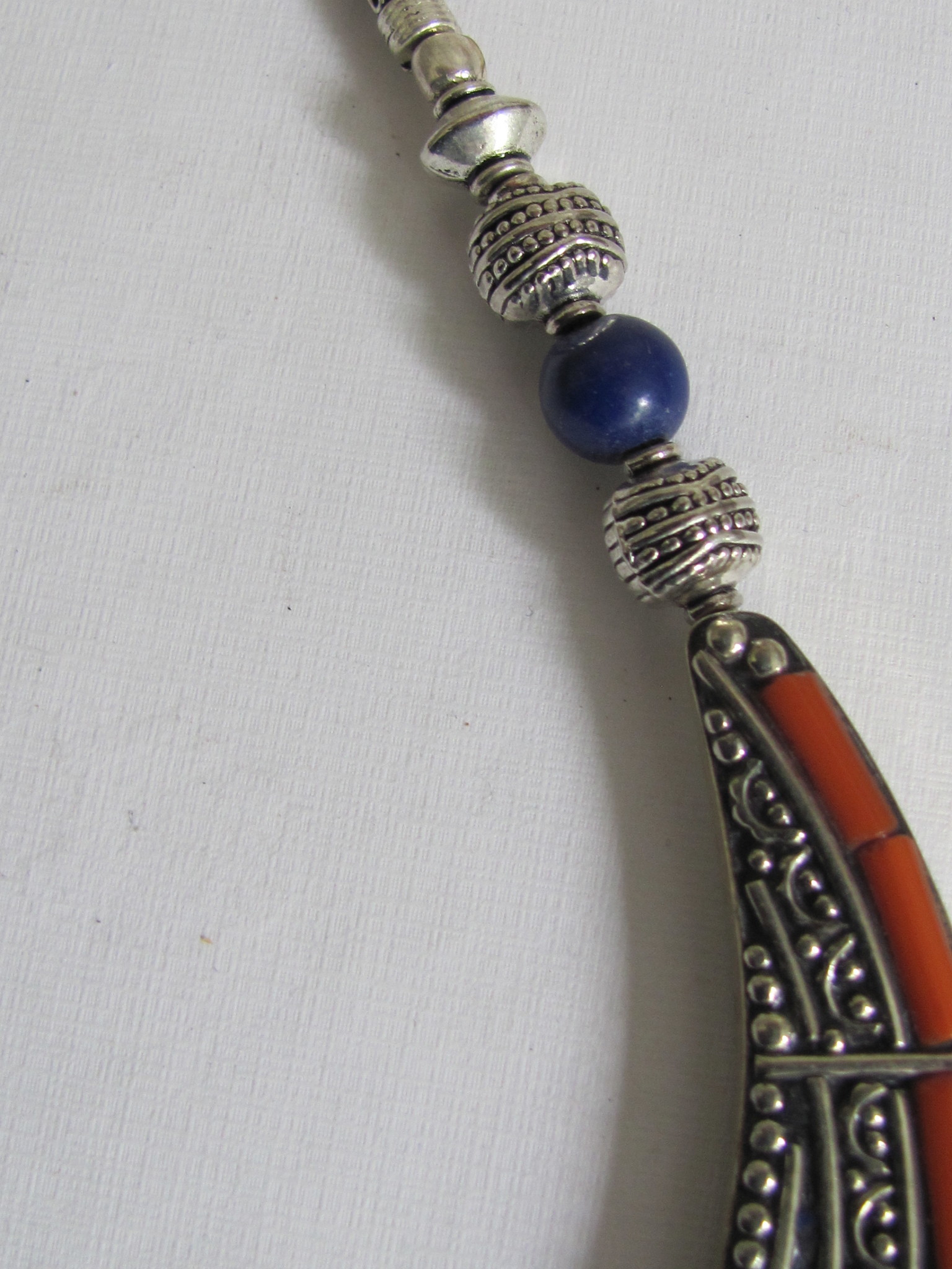 Necklace, White metal,Nepali style