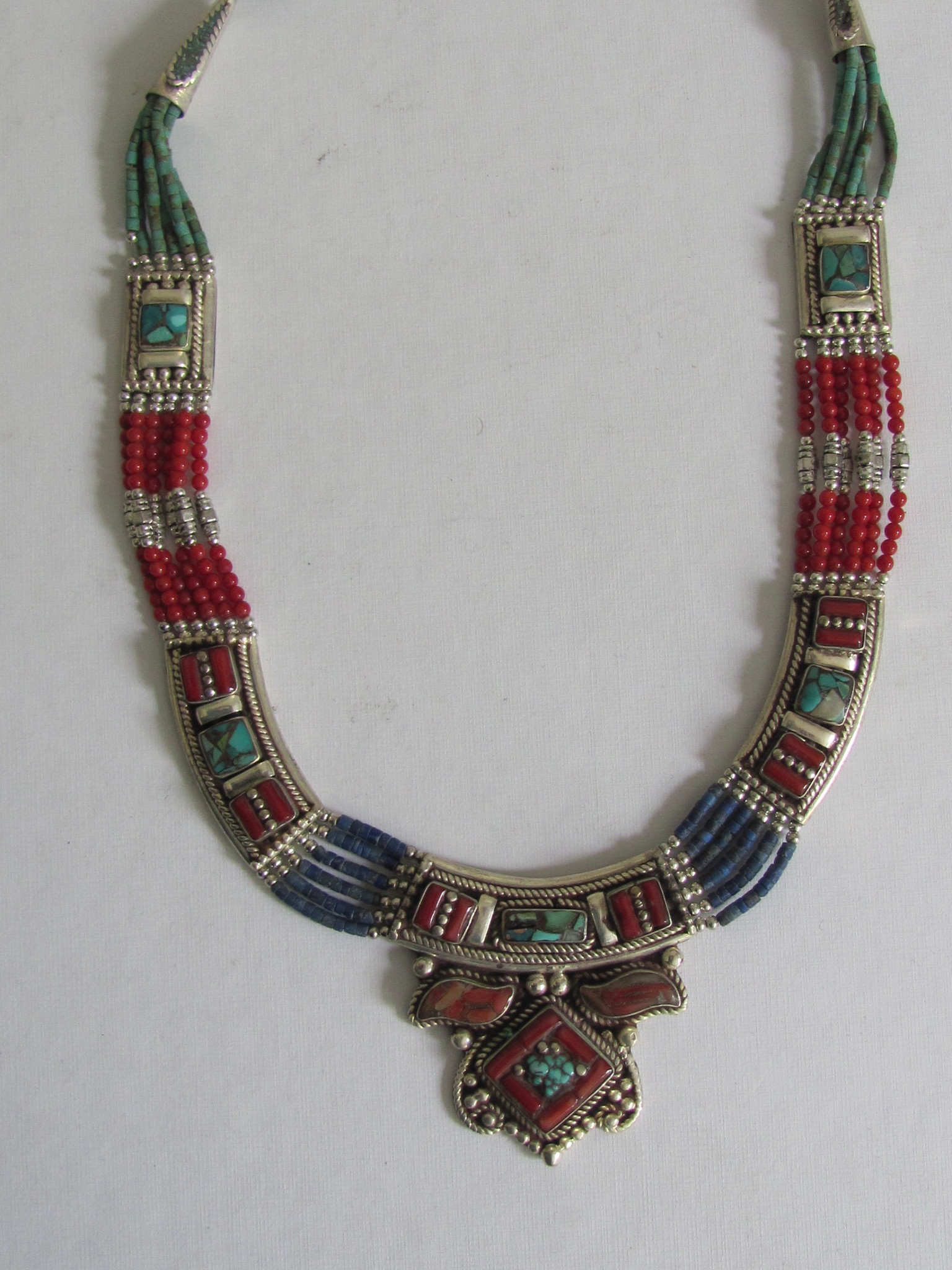 Necklace, White metal,Nepali style