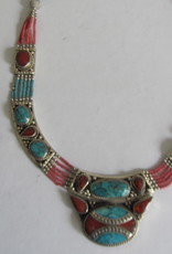 Necklace, White metal,Nepali style