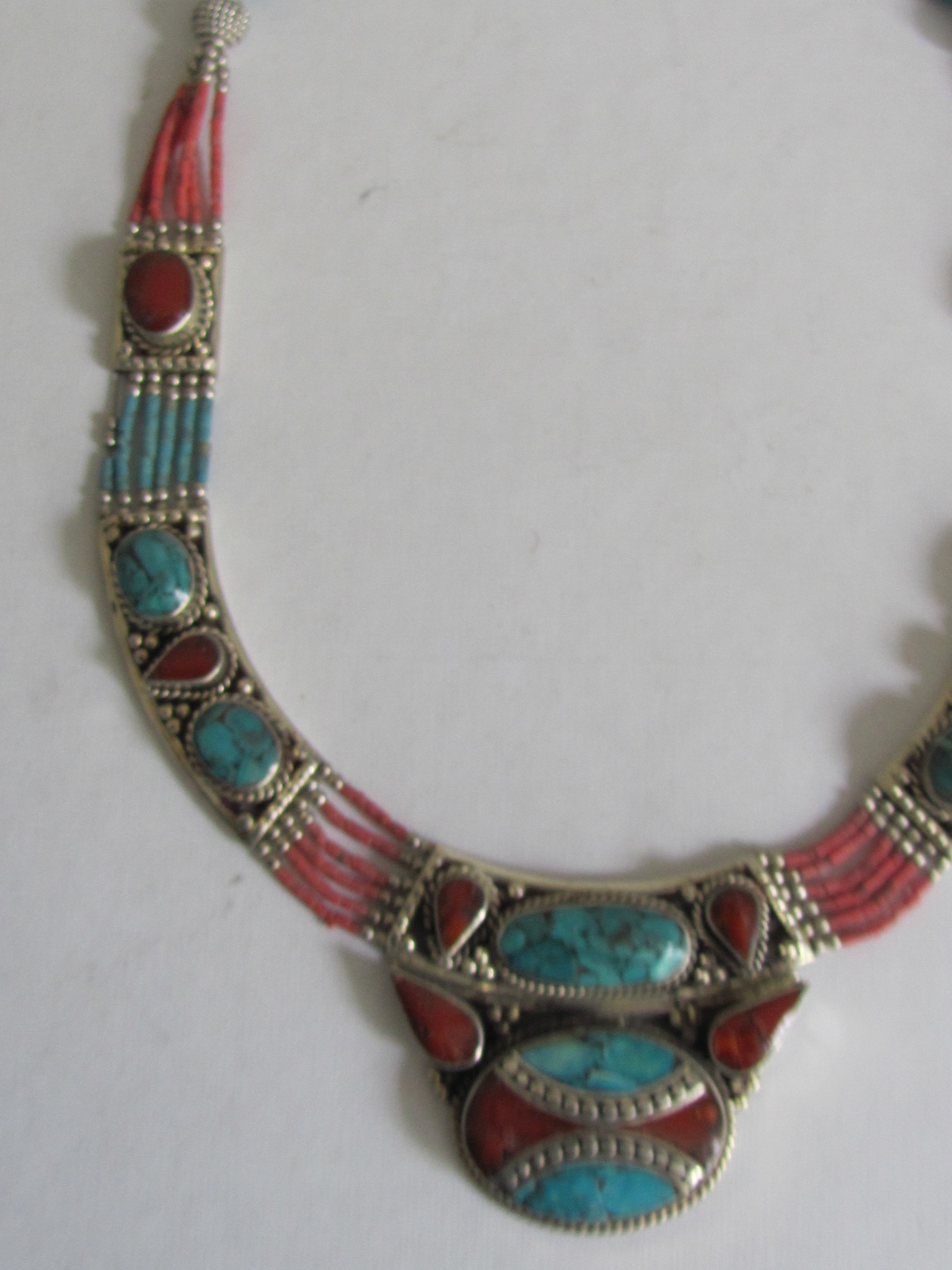 Necklace, White metal,Nepali style