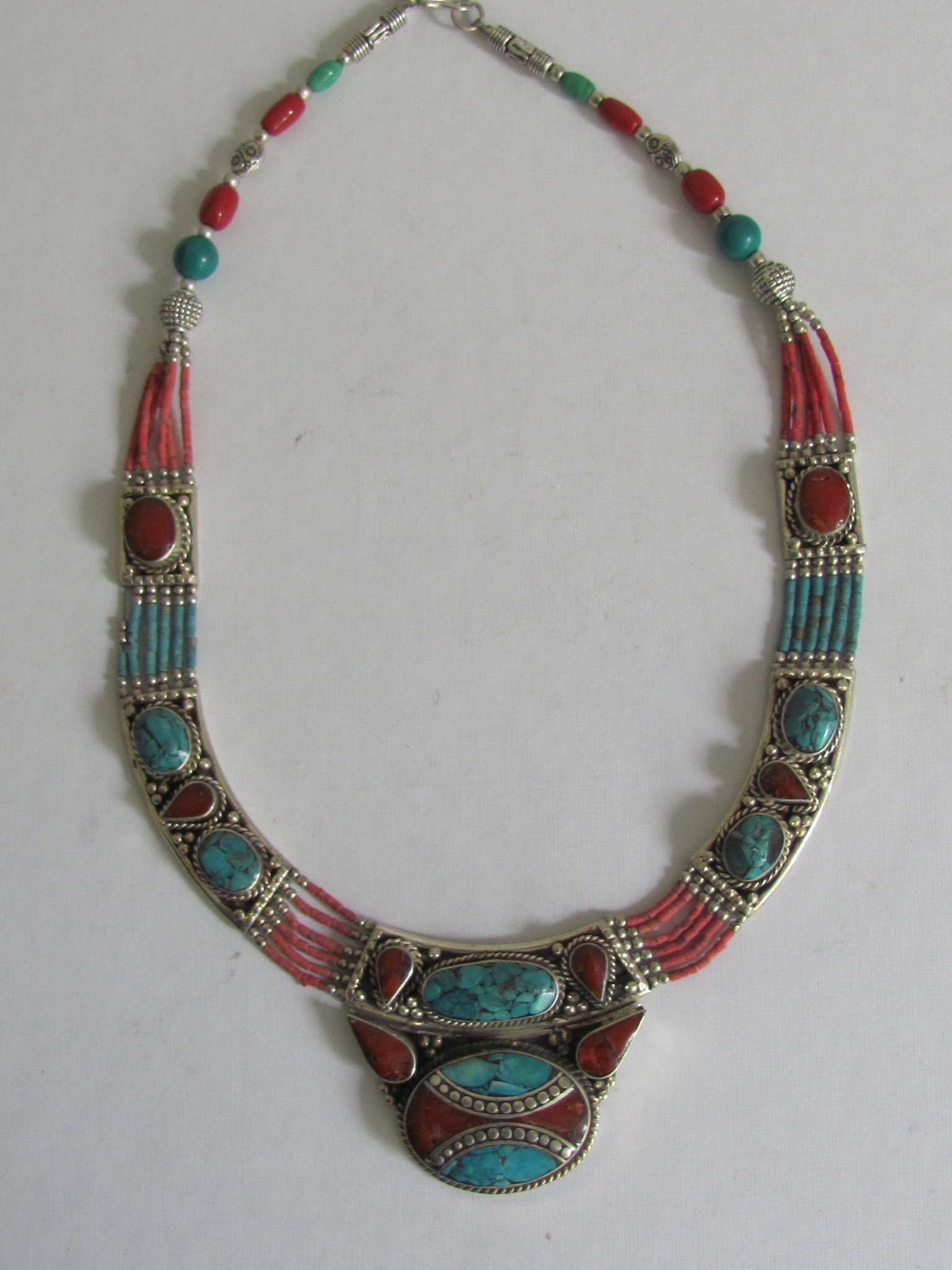 Necklace, White metal,Nepali style