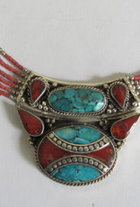 Necklace, White metal,Nepali style