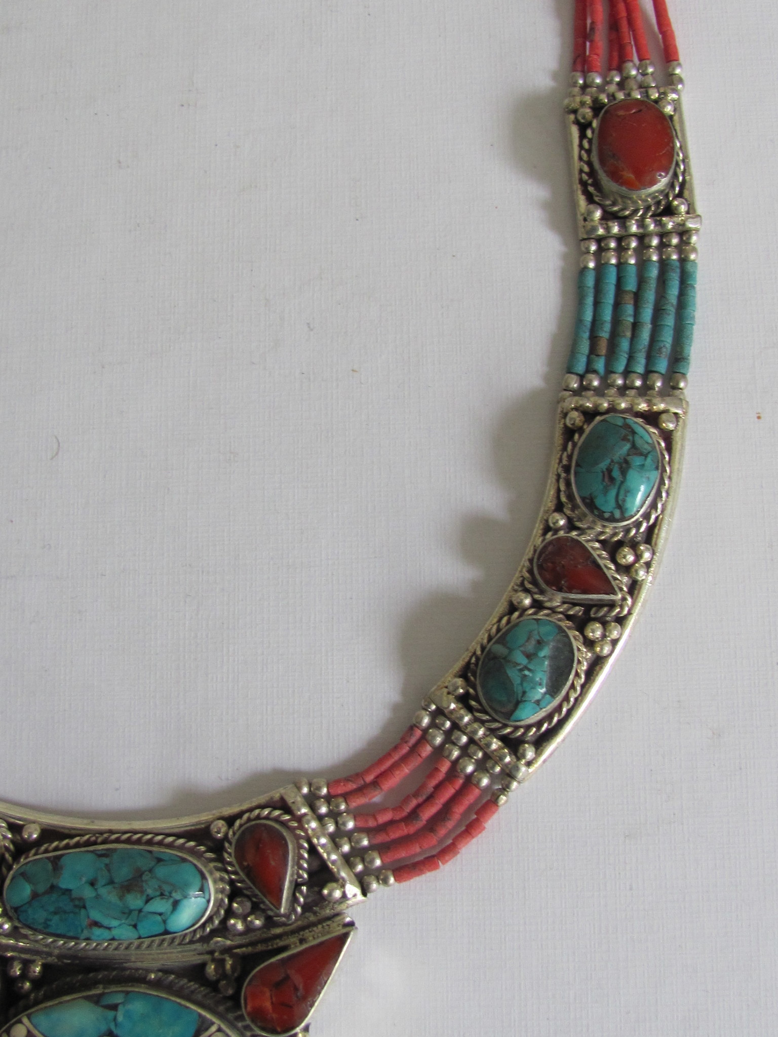 Necklace, White metal,Nepali style