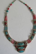 Necklace, White metal,Nepali style