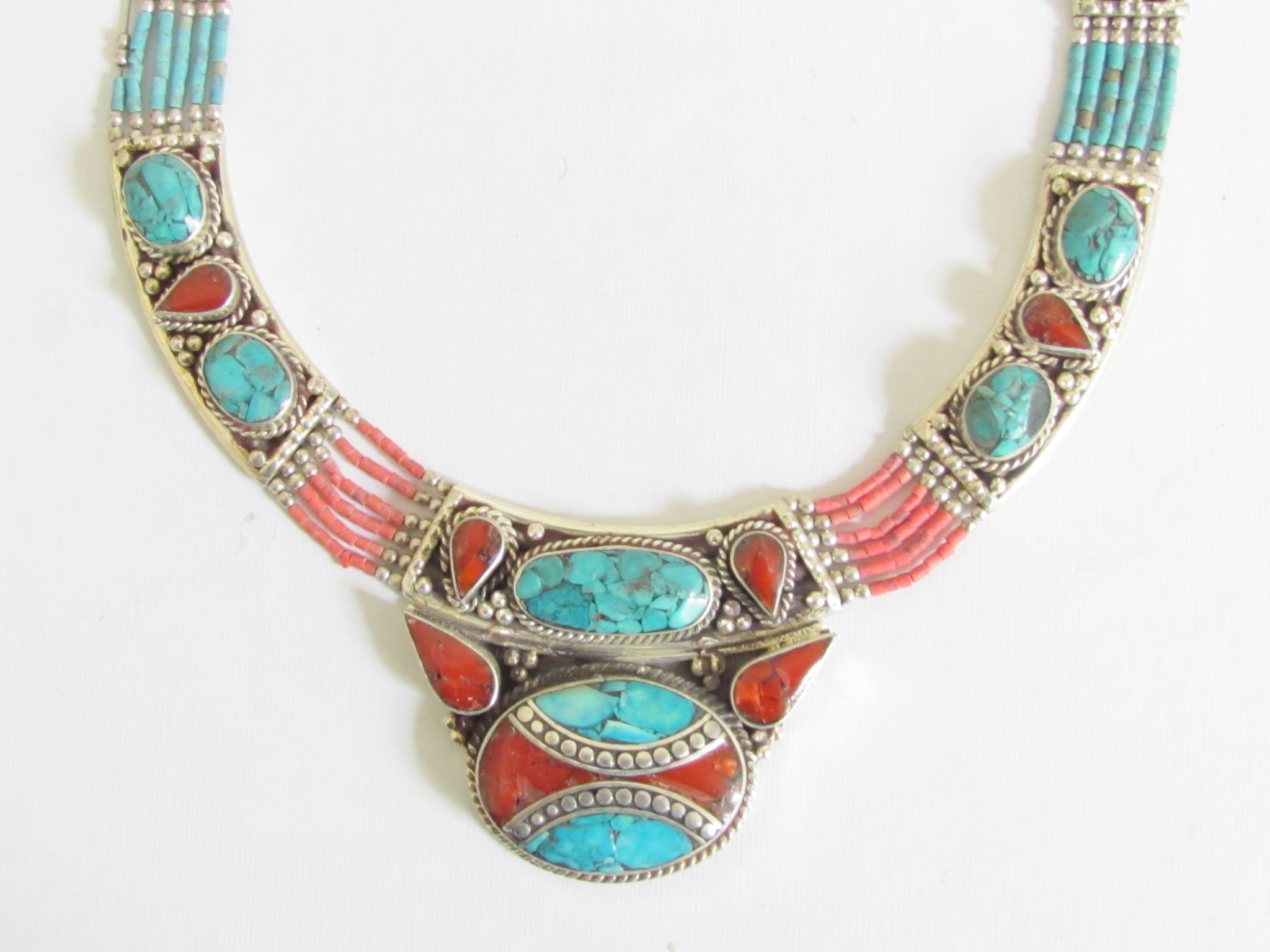 Necklace, White metal,Nepali style