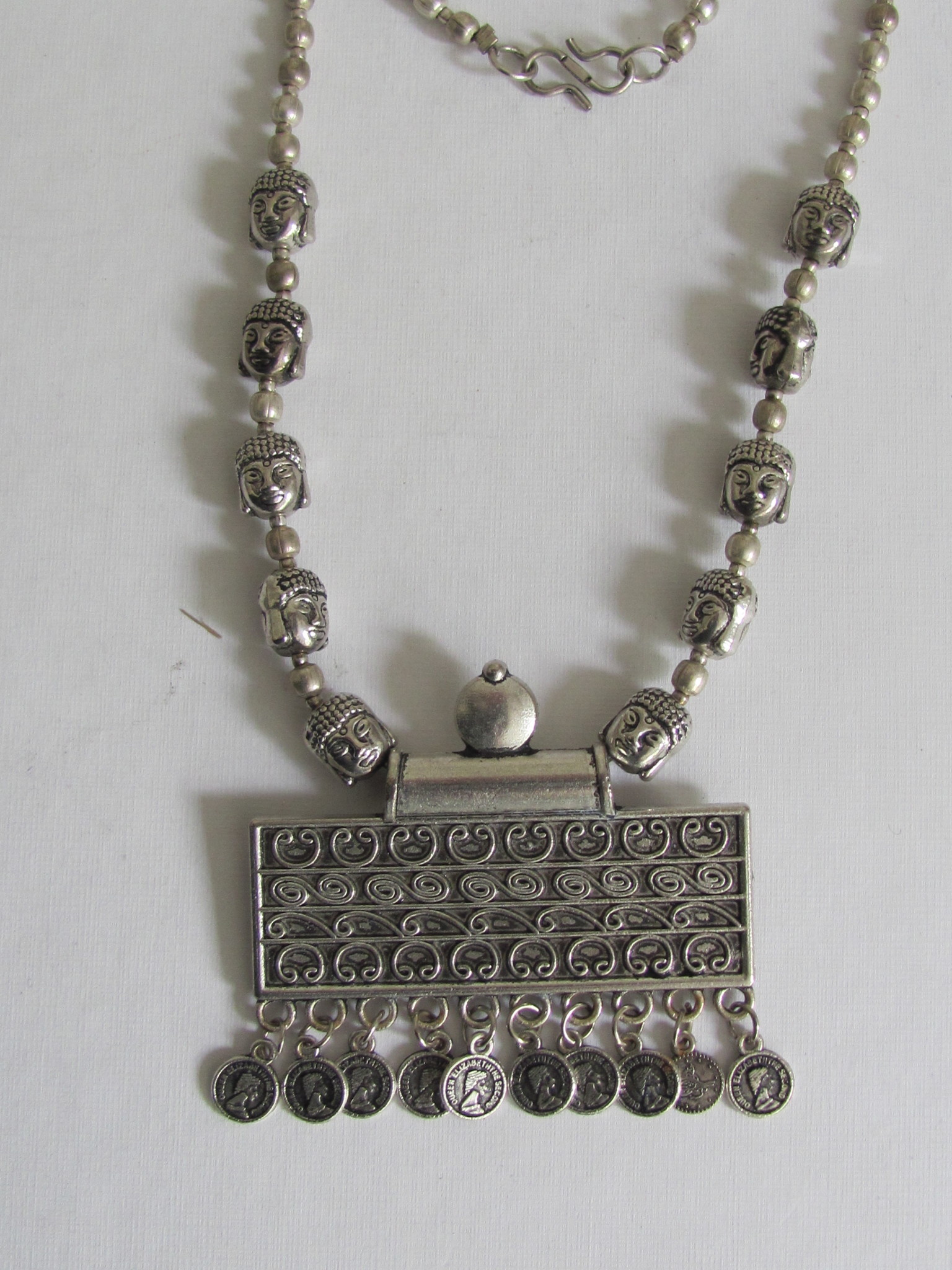 Hippy necklace amulet Buddha beads