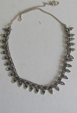 Necklace white metal short model