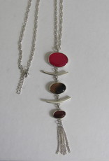 Pendant necklace hand made with real stones