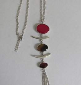 Pendant ketting drie stenen