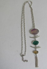 Pendant necklace hand made with real stones