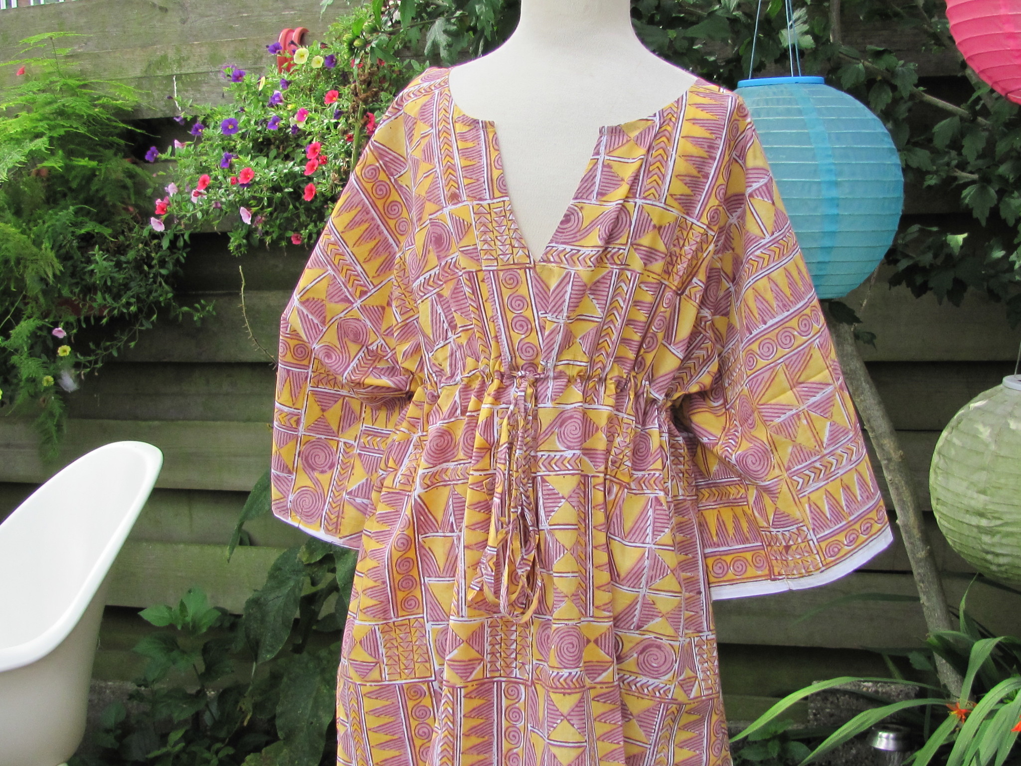 Kaftan short  hand printed