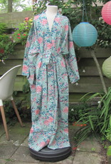 Kimono, dressing gown hand printed with vegetable dyes. 100% cotton