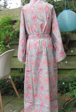 Kimono, dressing gown hand printed with vegetable dyes. 100% cotton