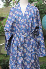 Kimono, dressing gown hand printed with vegetable dyes. 100% cotton