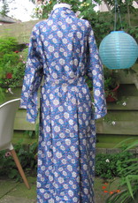 Kimono, dressing gown hand printed with vegetable dyes. 100% cotton