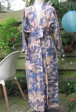 Kimono, dressing gown hand printed with vegetable dyes. 100% cotton