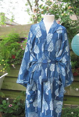 Kimono, dressing gown hand printed with vegetable dyes. 100% cotton