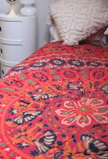 Hippy night India quilted and  handprinted  soft Cotton double counterpane