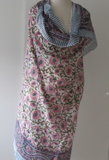 Sjaal,  Sarong,  Pareo , Rok, Dupatta, 100%  Handbedrukt Katoen