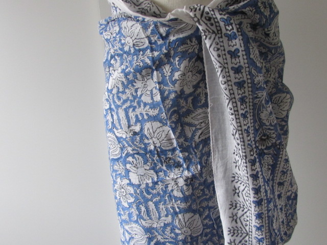 Shawl, Sarong, Pareo,  Dupatta, Skirt, 100% Handprinted Cotton