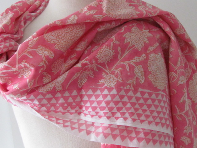 Shawl, Sarong, Pareo,  Dupatta, Skirt, 100% Handprinted Cotton