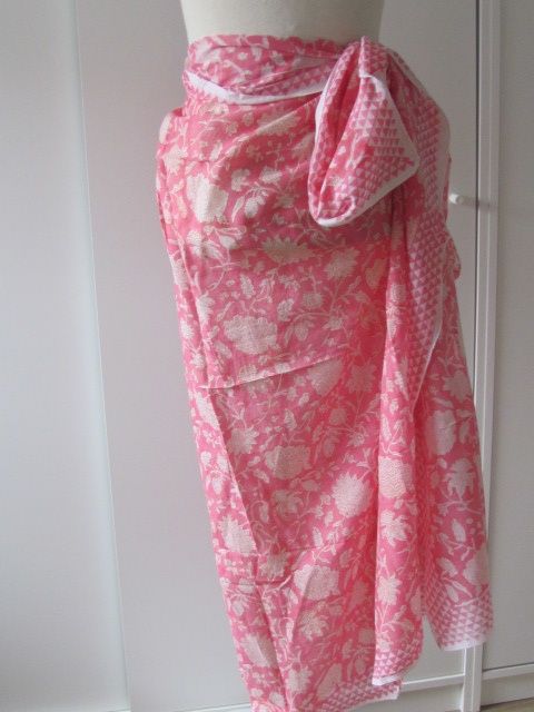 Shawl, Sarong, Pareo,  Dupatta, Skirt, 100% Handprinted Cotton