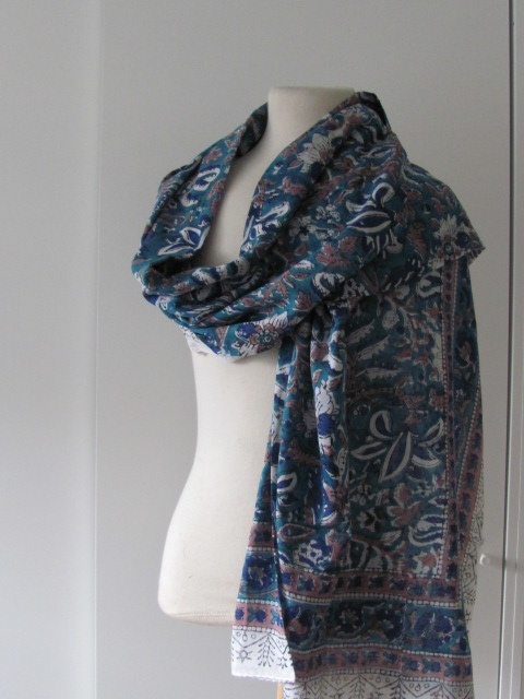 Shawl, Sarong, Pareo,  Dupatta, Skirt, 100% Handprinted Cotton