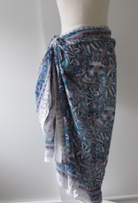 Sjaal,   Pareo , Rok, Dupatta, Sarong, 100%  Handbedrukt Katoen