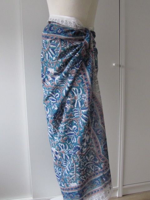 Shawl, Sarong, Pareo,  Dupatta, Skirt, 100% Handprinted Cotton