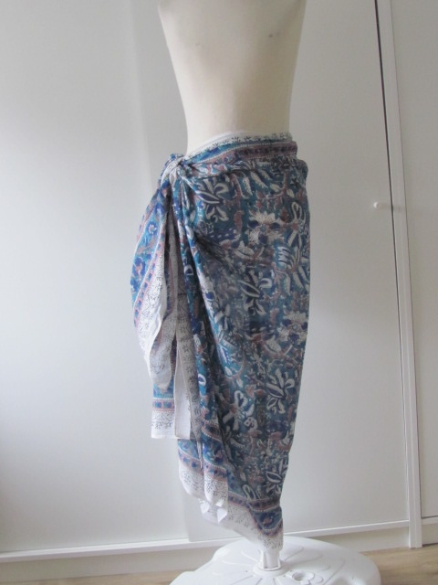 Shawl, Sarong, Pareo,  Dupatta, Skirt, 100% Handprinted Cotton