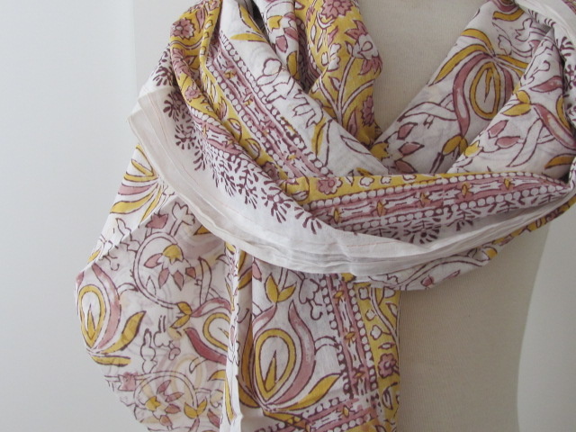 Shawl, Sarong, Summer Wrap,  Dupatta, Skirt, 100% Handprinted Cotton