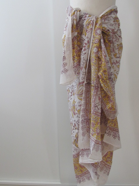 Shawl, Sarong, Summer Wrap,  Dupatta, Skirt, 100% Handprinted Cotton