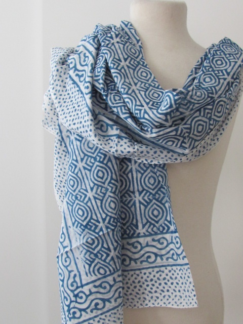 Shawl, Sarong, Summer Wrap,  Dupatta, Skirt, 100% Handprinted Cotton