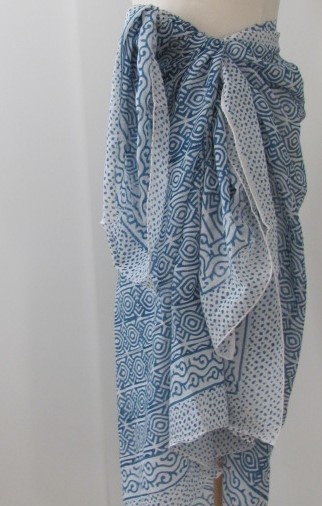 Shawl, Sarong, Summer Wrap,  Dupatta, Skirt, 100% Handprinted Cotton