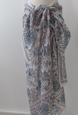 Shawl, Sarong, Summer Wrap,  Dupatta, Skirt, 100% Handprinted Cotton