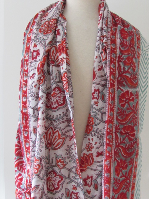 Summer Wrap,  Shawl, Sarong,  Dupatta, Skirt, 100% Handprinted Cotton