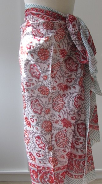 Summer Wrap,  Shawl, Sarong,  Dupatta, Skirt, 100% Handprinted Cotton