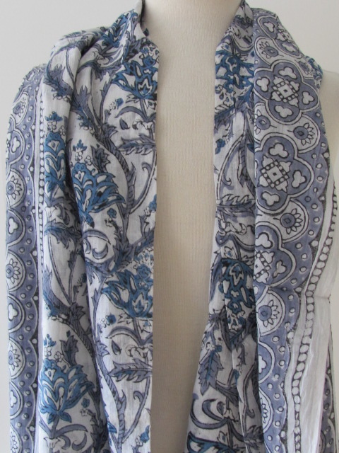 Summer Wrap,  Shawl, Sarong,  Dupatta, Skirt, 100% Handprinted Cotton