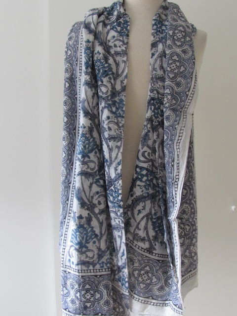 Summer Wrap,  Shawl, Sarong,  Dupatta, Skirt, 100% Handprinted Cotton