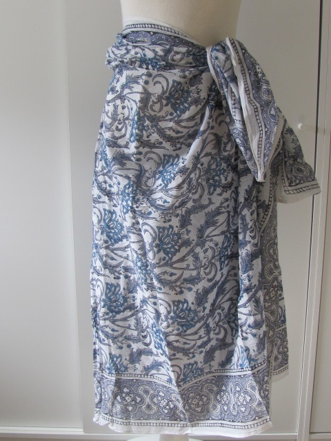 Summer Wrap,  Shawl, Sarong,  Dupatta, Skirt, 100% Handprinted Cotton