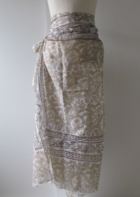 Summer Wrap,  Shawl, Sarong,  Dupatta, Skirt, 100% Handprinted Cotton