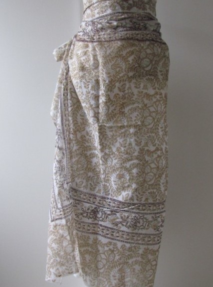 Summer Wrap,  Shawl, Sarong,  Dupatta, Skirt, 100% Handprinted Cotton