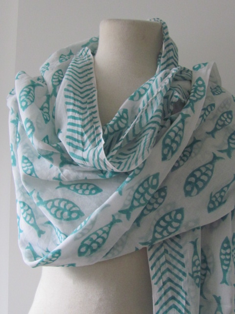 Summer Wrap,  Shawl, Sarong,  Dupatta, Skirt, 100% Handprinted Cotton