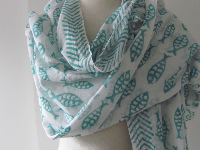 Summer Wrap,  Shawl, Sarong,  Dupatta, Skirt, 100% Handprinted Cotton