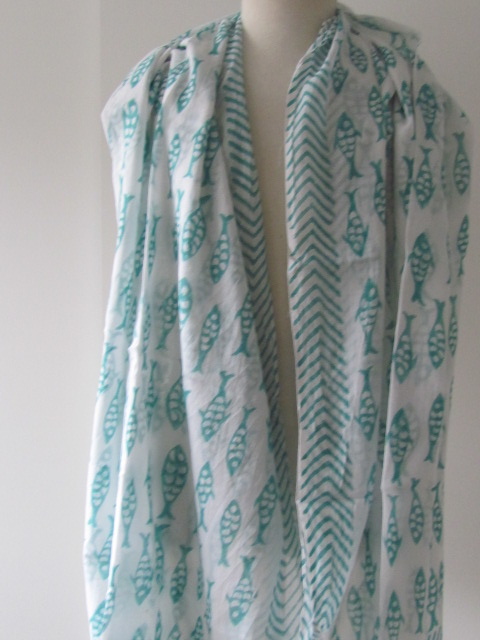 Summer Wrap,  Shawl, Sarong,  Dupatta, Skirt, 100% Handprinted Cotton