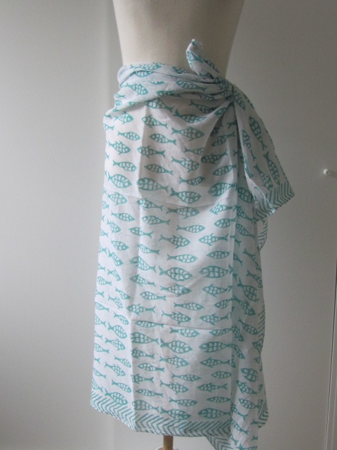 Summer Wrap,  Shawl, Sarong,  Dupatta, Skirt, 100% Handprinted Cotton