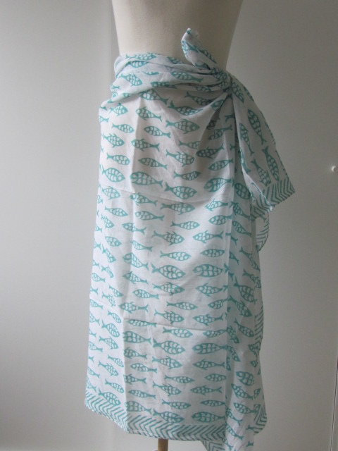 Summer Wrap,  Shawl, Sarong,  Dupatta, Skirt, 100% Handprinted Cotton