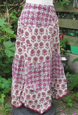 Skirt,  blockprinted. Long bohemian slow fashion